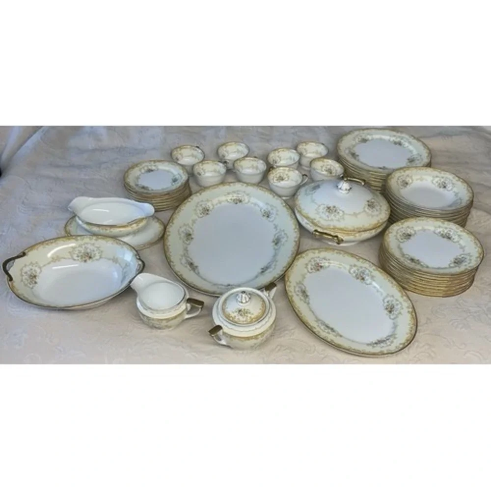 VTG Antique‎ Noritake N130 45 Pieces Place Setting Dinnerware Japan Bone China